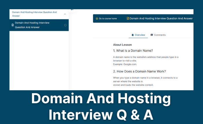 Domain and Hosting Interview Question and Answer