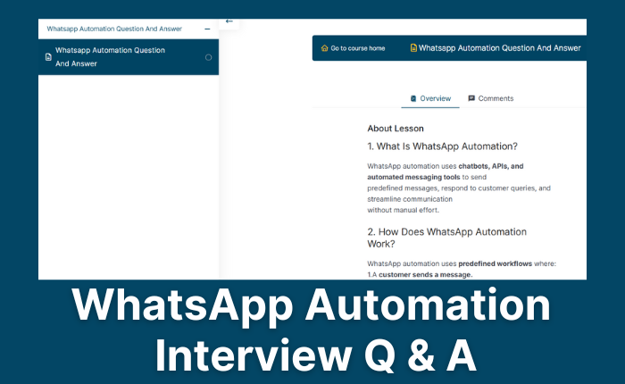 WhatsApp Automation Question and Answer Made Easy