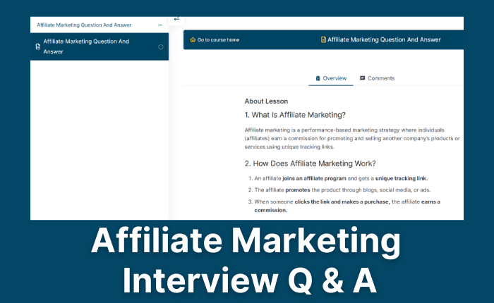 Affiliate Marketing Interview Question and Answer