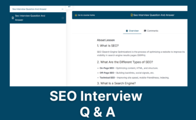 SEO Interview Question and Answer