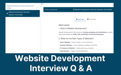 Website Development Interview Question and Answer