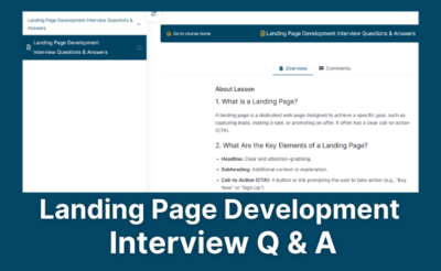 Landing Page Development Interview Questions & Answers